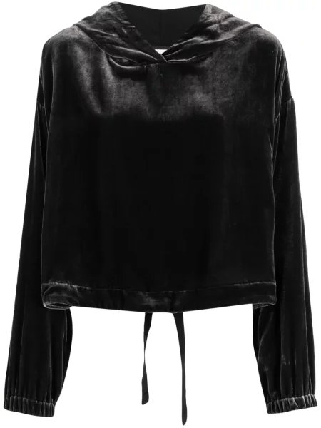 Hanorac cu glugă Aspesi de catifea gri