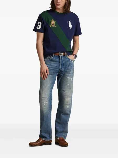 Ριγέ polo Polo Ralph Lauren με κουκούλα με αυτόγραφο λευκό