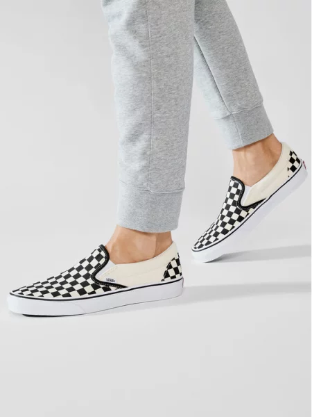Teniszcipő Vans Classic Slip-On Blk/Whtchckerboard/Wht fehér