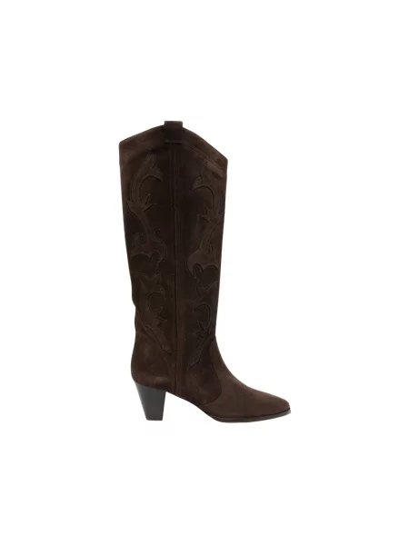 Buty do kostki Ba&sh skórzane brązowe