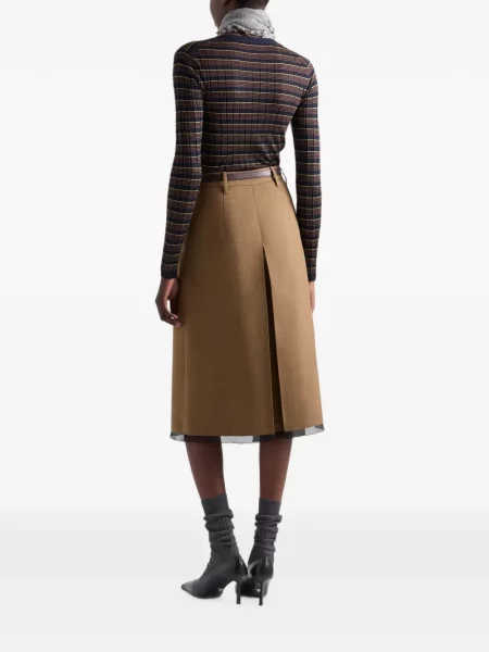 Cardigan Prada de mătase cu dungi albastru