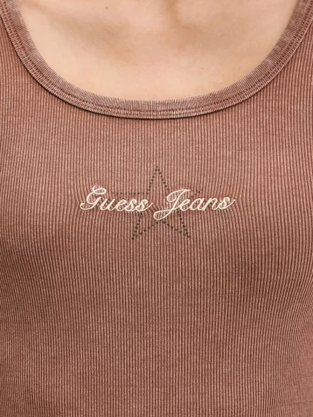 Лонгслів Guess Jeans коричневий