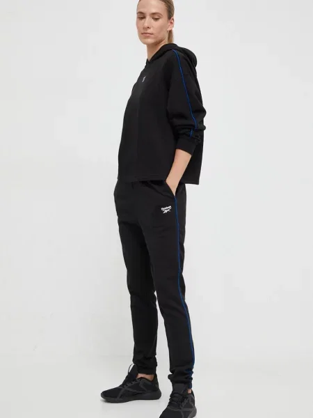 Reebok bluza z kapturem gładka czarny