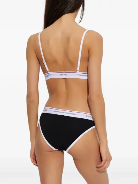 Sutien triunghi Dsquared2 cu autograf negru