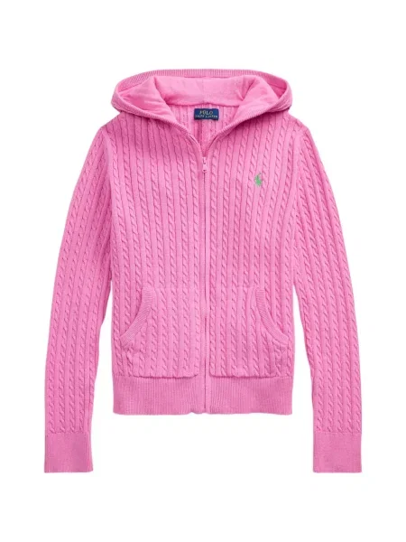 Bluza z kapturem dziecięca Polo Ralph Lauren różowa