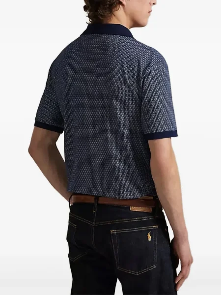 Polo Polo Ralph Lauren cu broderie cu imprimeu geometric din fleece maro