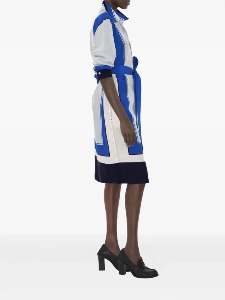 Rochie tip cămașă Burberry de mătase alb