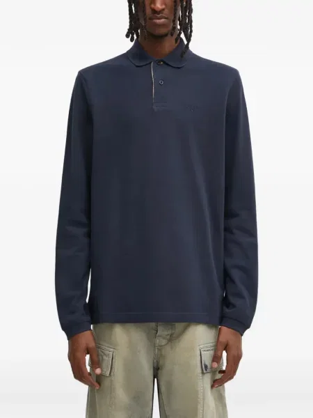 Lung tricou polo Barbour albastru