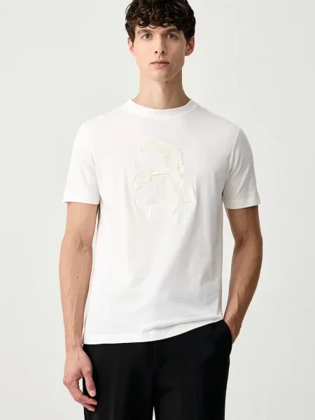 Karl Lagerfeld tricou pentru bărbați din alb