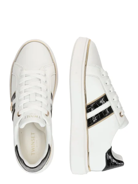 TWINSET De piele sneakers alb