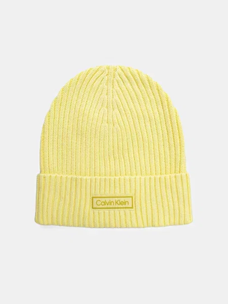 Шапка с кашмир Calvin Klein жълто