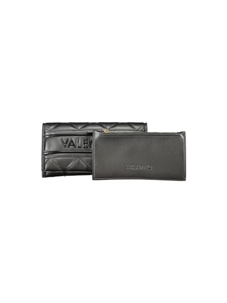 Lniany portfel Valentino czarny