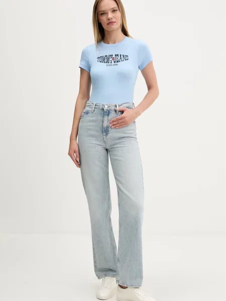 Tommy Jeans tričko s bavlnou modré