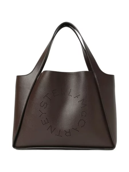 Geantă shopper Stella Mccartney cu autograf maro