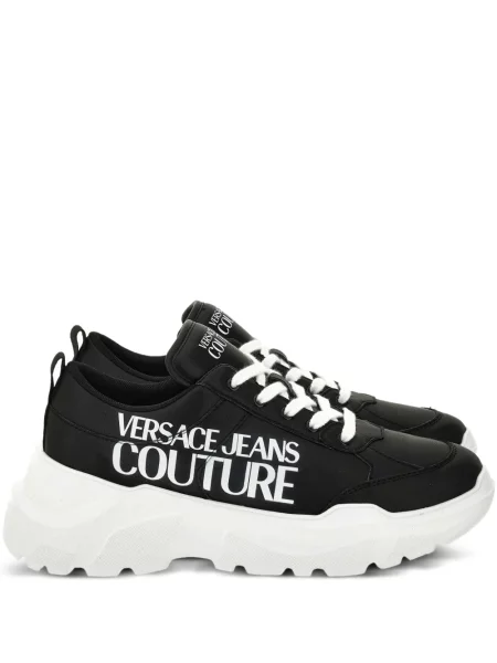 Sneakersy Versace Jeans Couture z nadrukiem chunky czarne