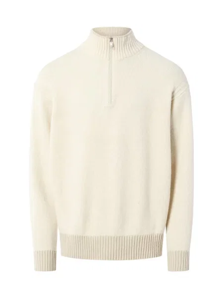 Boss Sweter Typu Troyer Kobear beige beżowy