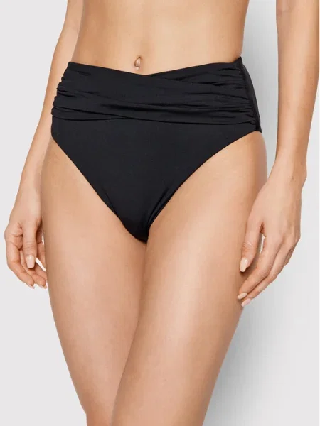 Seafolly Bikini partea de jos Wrap Front negru