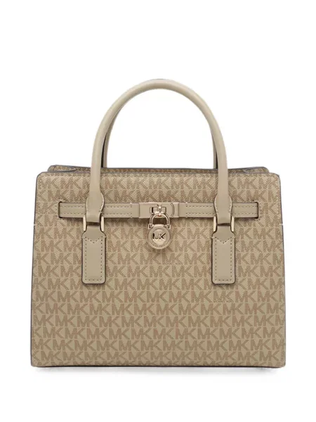 Geantă shopper Michael Michael Kors cu autograf maro