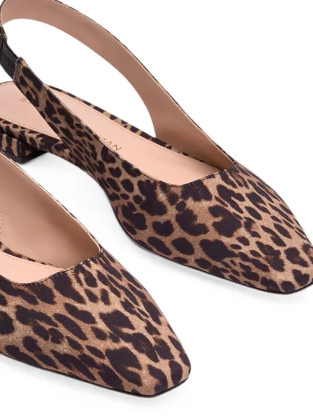 Pantofi cu toc Stuart Weitzman cu imagine cu model leopard slingback maro
