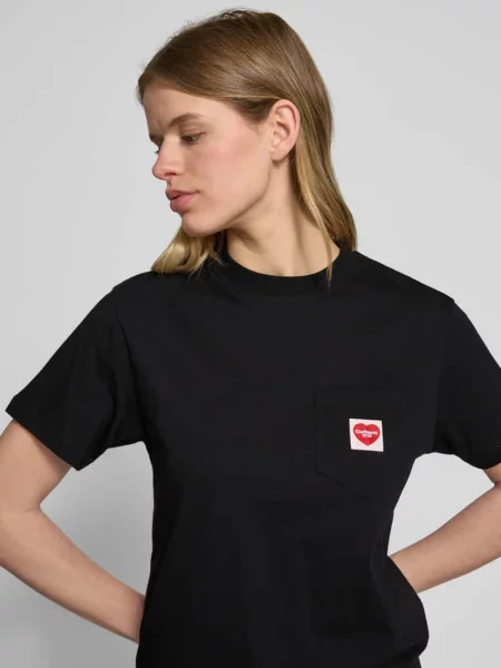 T-shirt z czystej bawełny ekologicznej z naszywką z logo Carhartt Work In Progress czarna