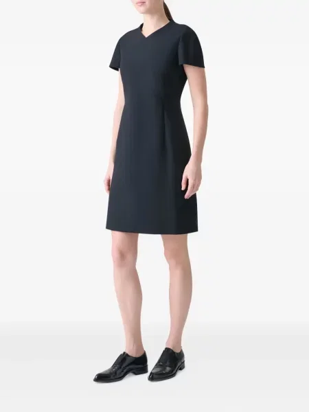 Rochie mini Akris cu decolteu în V scurtă de costum negru