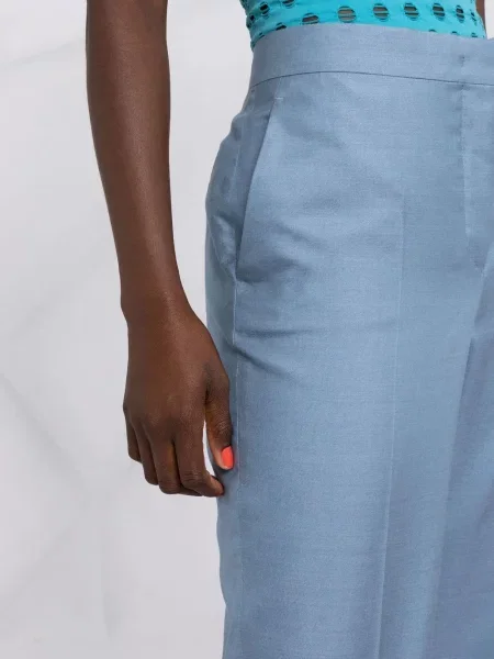 Pantaloni Ferragamo de mătase albastru