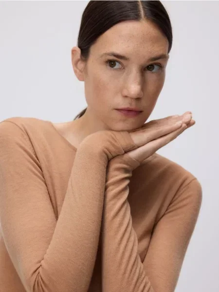 Reserved Вовняна блузка золотисто-коричневий коричнева