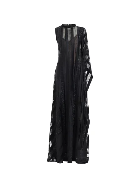 Rochie Gemy Maalouf asimetrică cu mărgele negru
