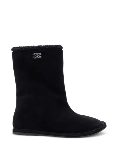 Cizme scurte Casadei din piele de căprioară negru