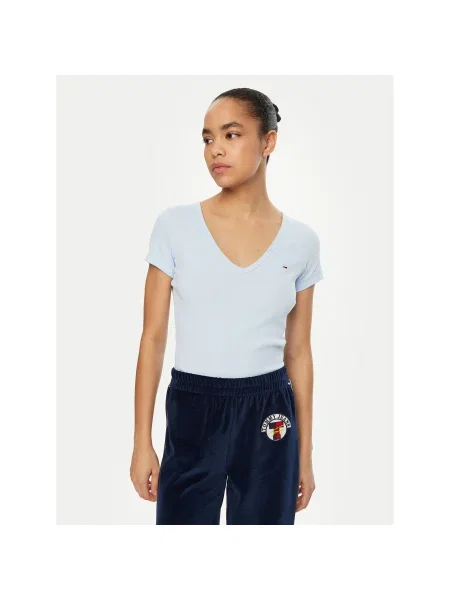 Tommy Jeans Póló Essential Slim Fit kék