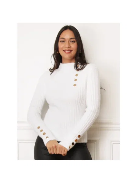 Pulover La Modeuse alb