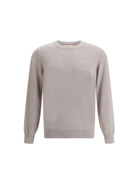 Sweter Brunello Cucinelli z nadrukiem szary