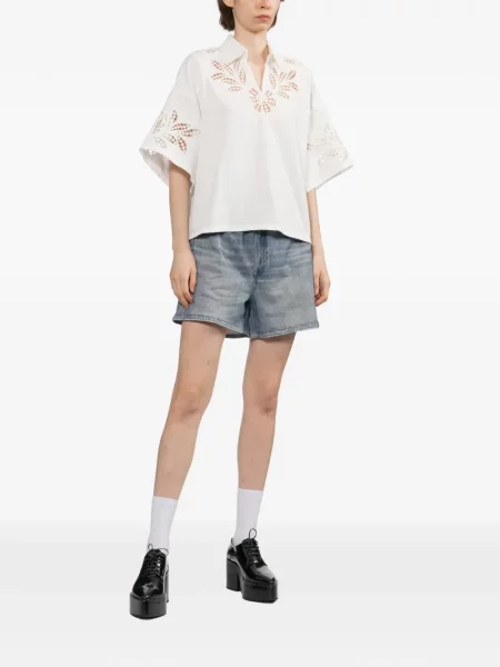 Bluză Rag & Bone cu broderie alb