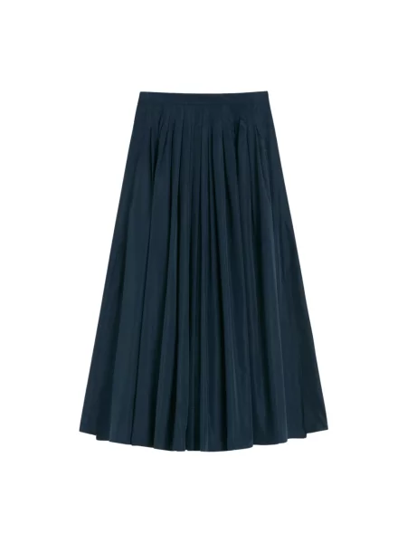 Lniana spódnica midi Max Mara niebieska