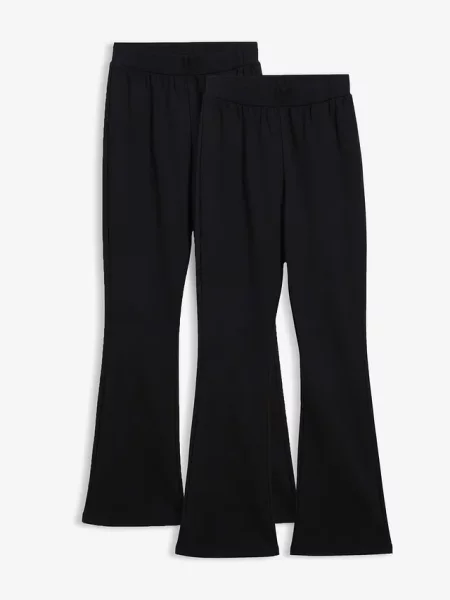 Legginsy temiczne o kroju bootcut 2 szt. czarne