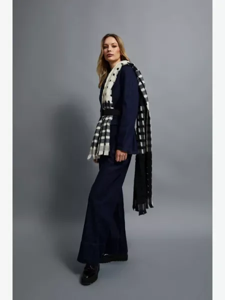 Fular Moodo în carouri negru