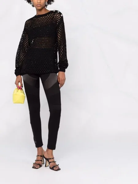 Megztinis Philipp Plein su kristalais juoda