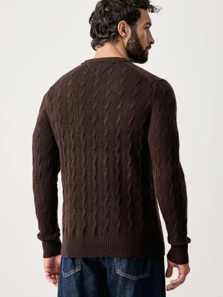 Tommy Hilfiger sweter wełniany brązowy