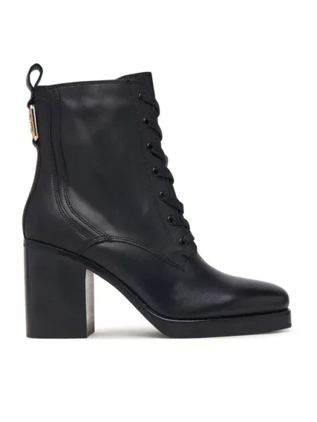Tommy Hilfiger Зимни обувки Ltr Square Toe Heel Lace-Up Boot черен