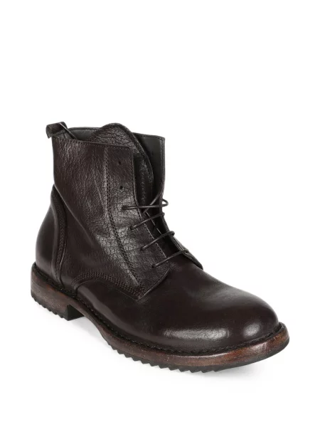 Botine Moma cu șireturi din piele maro