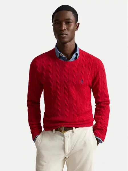 Sweter Polo Ralph Lauren z kaszmiru czerwony