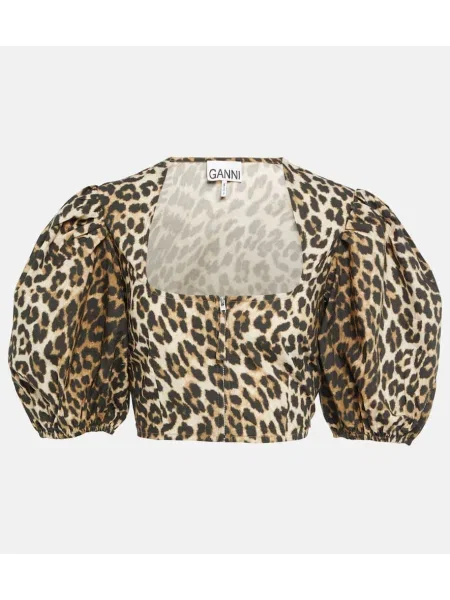 Cropp top Ganni cu imagine cu model leopard