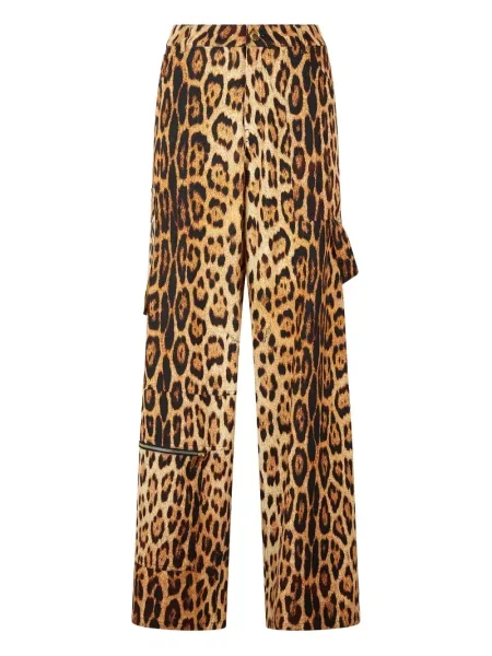 Pantaloni cargo Roberto Cavalli cu imagine maro