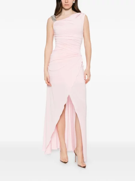 Rochie maxi Amen cu volane asimetrică roz