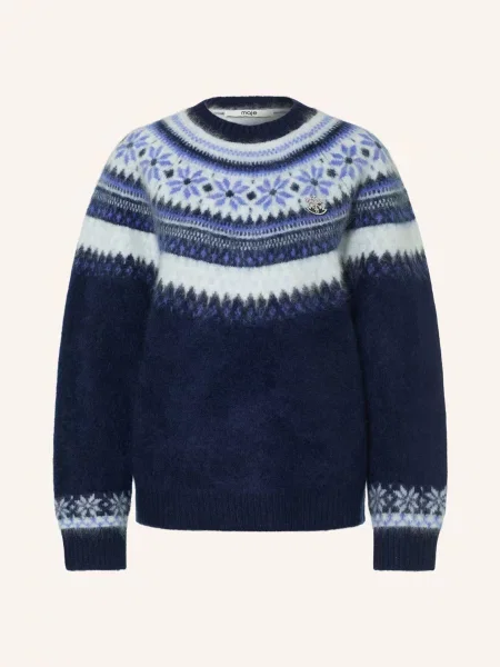 Maje Sweter Z Kamieniami Ozdobnymi blau granatowy