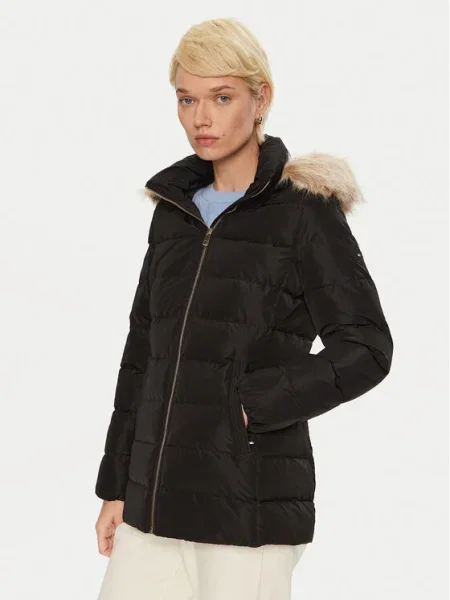 Tommy Hilfiger Пухено яке черен