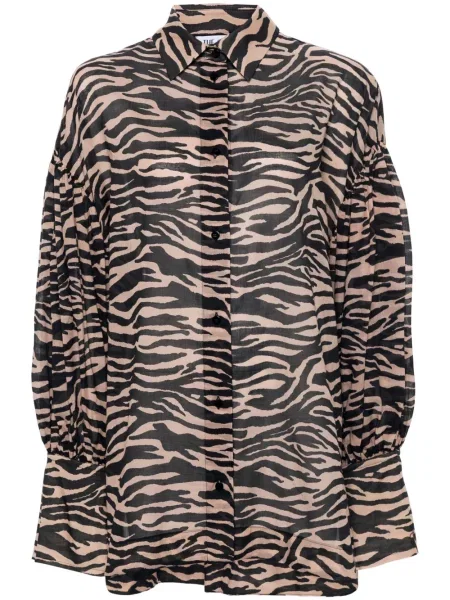 Koszula The Attico z nadrukiem w zebrę brązowa