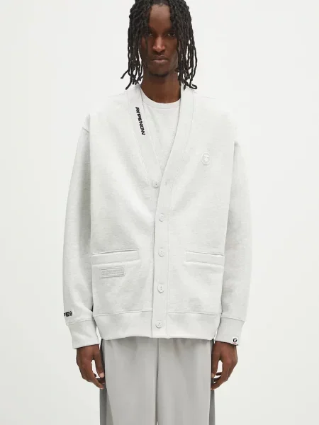 Mikina AAPE Now Up hladká šedá