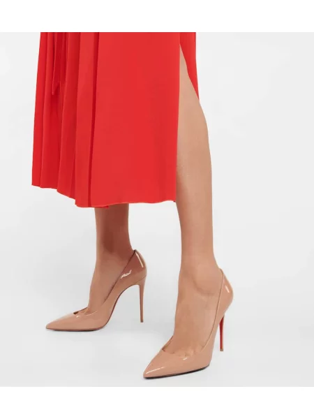 Usnjene lakirane salonarji Christian Louboutin bež