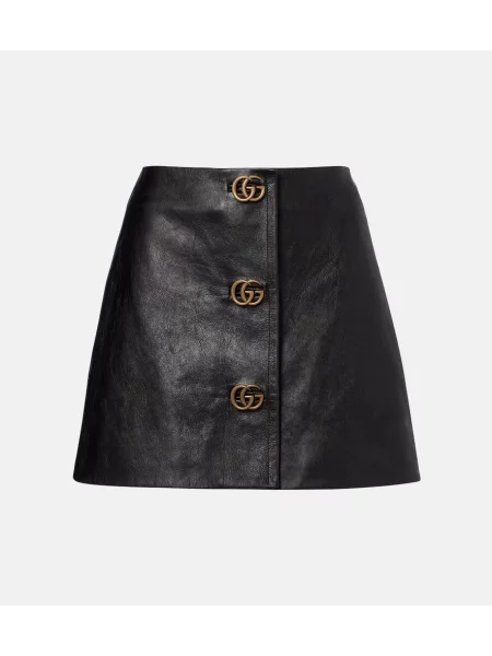 Fustă din piele Gucci negru